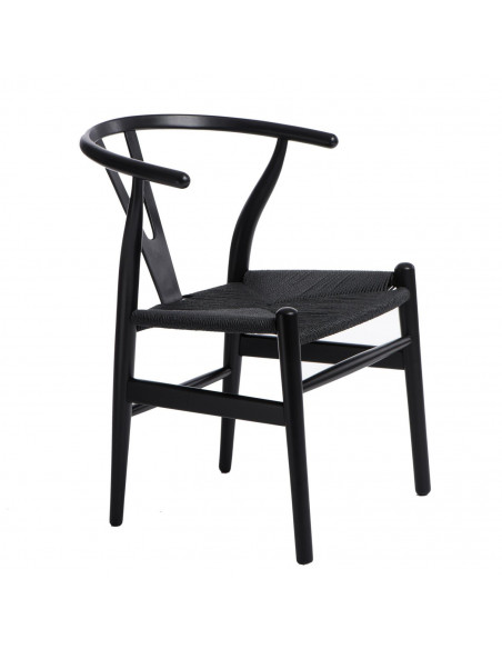 D2.DESIGN KRZESŁO WICKER CZARNE CZARNY INSPIROWANY WISHBONE