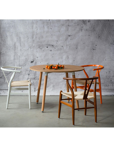 D2.DESIGN KRZESŁO WICKER NATURALNE NATURALNE INSPI ROWANE WISHBONE