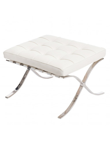 D2.DESIGN PODNÓŻEK BA1 BIAŁY SKÓRA NATURALNA