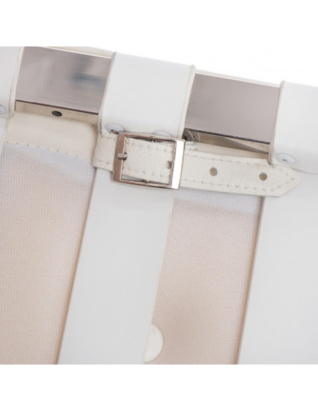 D2.DESIGN PODNÓŻEK BA1 BIAŁY SKÓRA NATURALNA