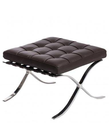 D2.DESIGN PODNÓŻEK BA1 BRĄZOWY SKÓRA NATURALNA