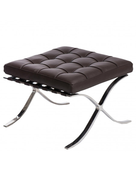 D2.DESIGN PODNÓŻEK BA1 BRĄZOWY SKÓRA NATURALNA