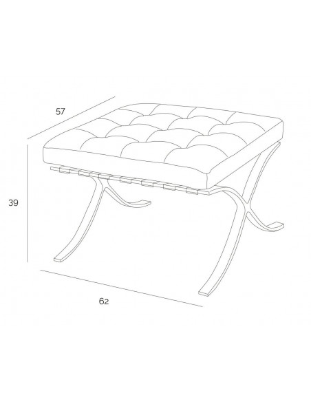 D2.DESIGN PODNÓŻEK BA1 BRĄZOWY SKÓRA NATURALNA