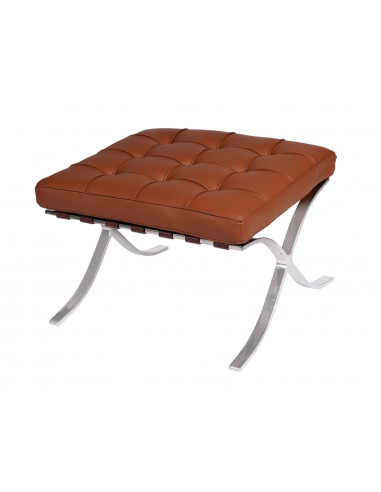 D2.DESIGN PODNÓŻEK BA1 JASNY BRĄZOWY SKÓRA NATURALNA