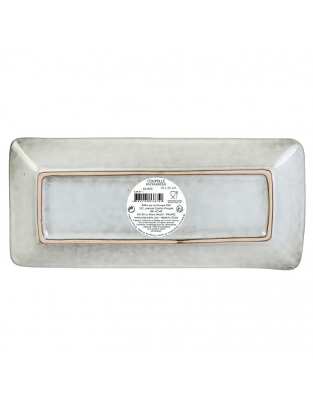 INTESI PROSTOKĄTNY TALERZ TIERRA SZARY 22X10