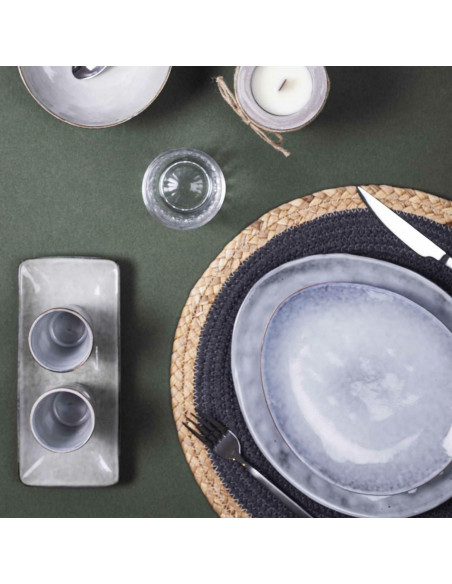 INTESI PROSTOKĄTNY TALERZ TIERRA SZARY 22X10