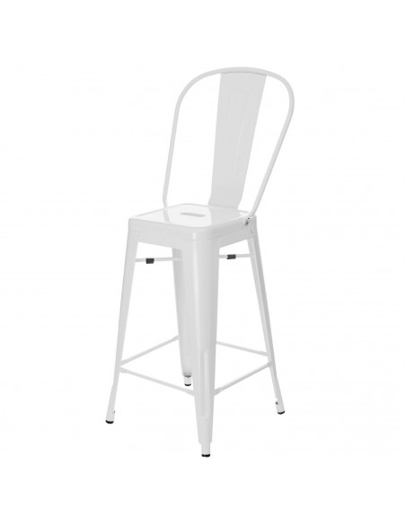 D2.DESIGN STOŁEK BAROWY PARIS BACK BIAŁY INSPIROWANY TOLIX