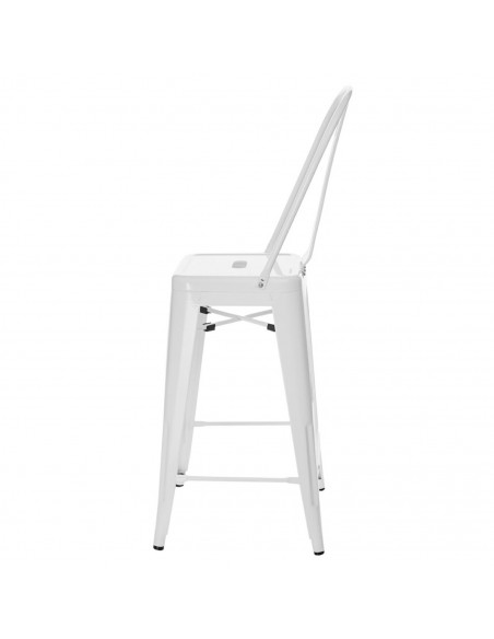 D2.DESIGN STOŁEK BAROWY PARIS BACK BIAŁY INSPIROWANY TOLIX