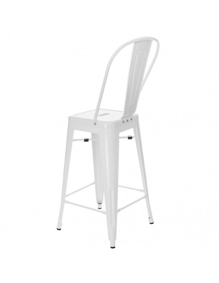 D2.DESIGN STOŁEK BAROWY PARIS BACK BIAŁY INSPIROWANY TOLIX