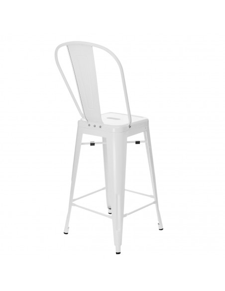 D2.DESIGN STOŁEK BAROWY PARIS BACK BIAŁY INSPIROWANY TOLIX