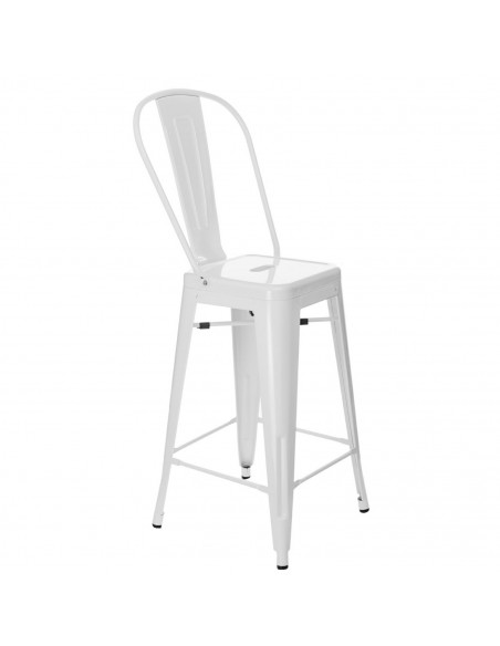 D2.DESIGN STOŁEK BAROWY PARIS BACK BIAŁY INSPIROWANY TOLIX