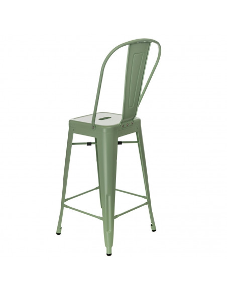 D2.DESIGN STOŁEK BAROWY PARIS BACK ZIELONY INSPIROWANY TOLIX