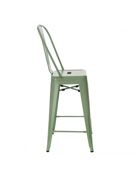 D2.DESIGN STOŁEK BAROWY PARIS BACK ZIELONY INSPIROWANY TOLIX