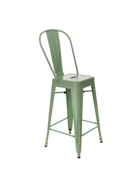 D2.DESIGN STOŁEK BAROWY PARIS BACK ZIELONY INSPIROWANY TOLIX