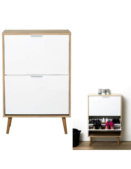 INTESI SZAFKA NA BUTY SABANA BIAŁA/NATURALNA