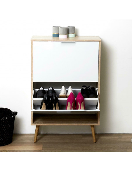 INTESI SZAFKA NA BUTY SABANA BIAŁA/NATURALNA