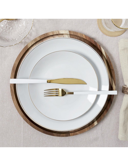 INTESI TALERZ PEARL GOLD 20CM BIAŁY