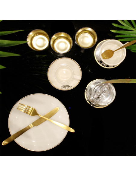 INTESI TALERZ PEARL GOLD 20CM BIAŁY